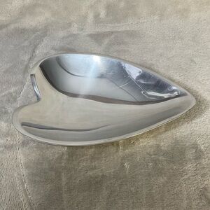 Vtg Nambe #118B Heart Shape Silver Serving Dish - 9” x 7”